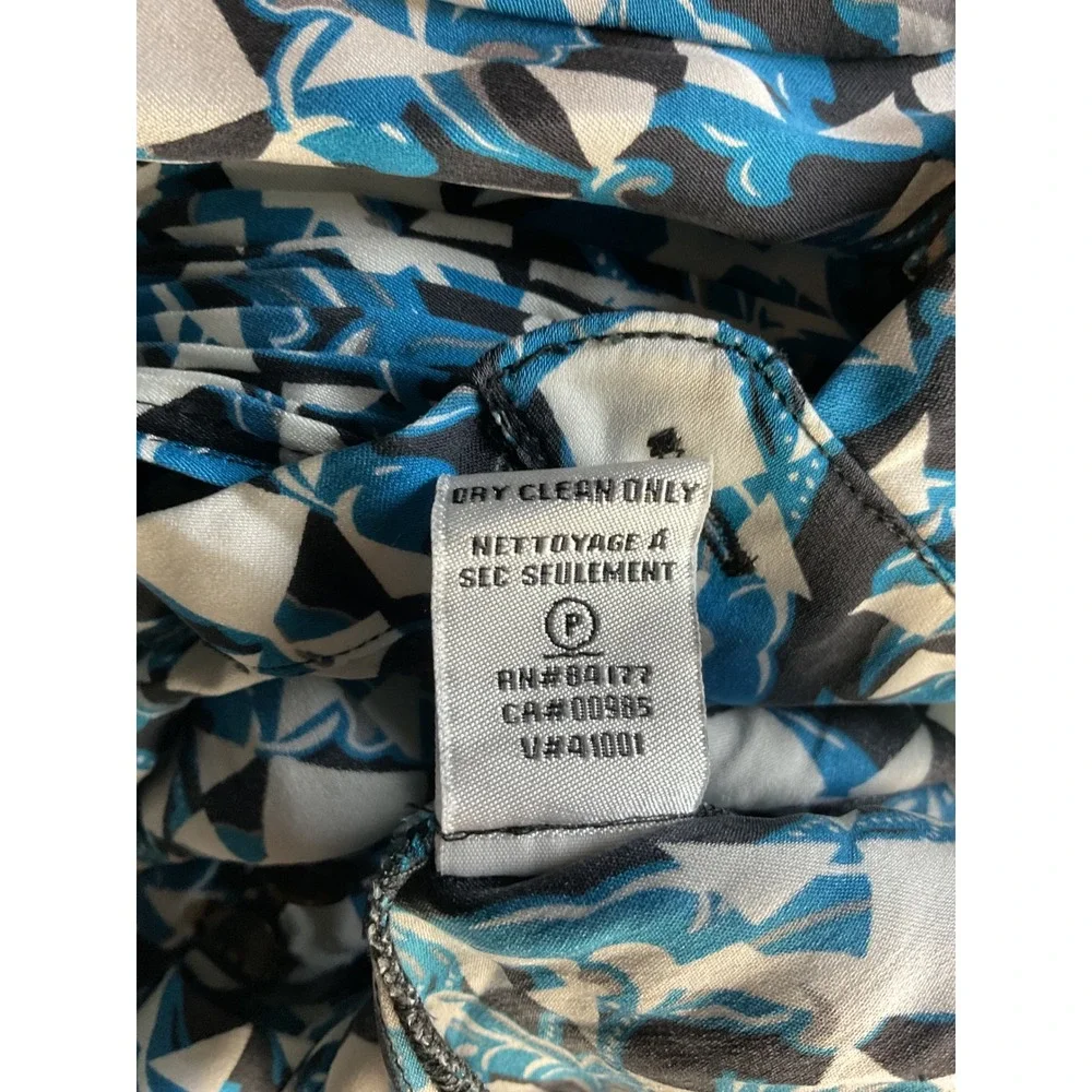 Women's DVF Geometric Print‎ Long Sleeve Mini Romper Collared Button Down